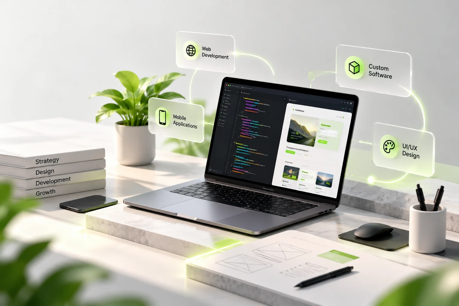 Modern creative and engineering workspace
